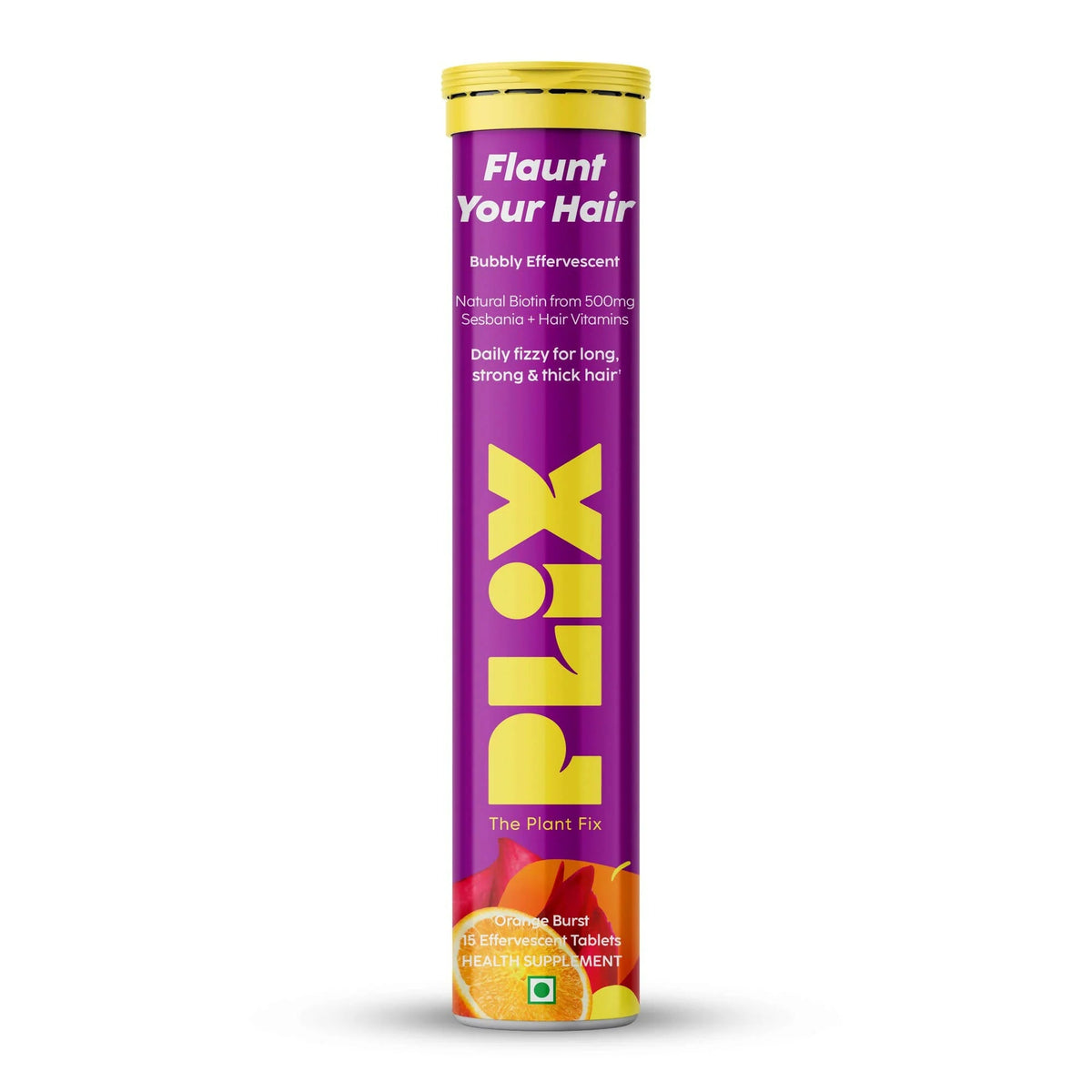 Kapiva Hairfall Ease Gummies for Women + Plix Flaunt your hair Orange Burst 15 Effervescent Tablets
