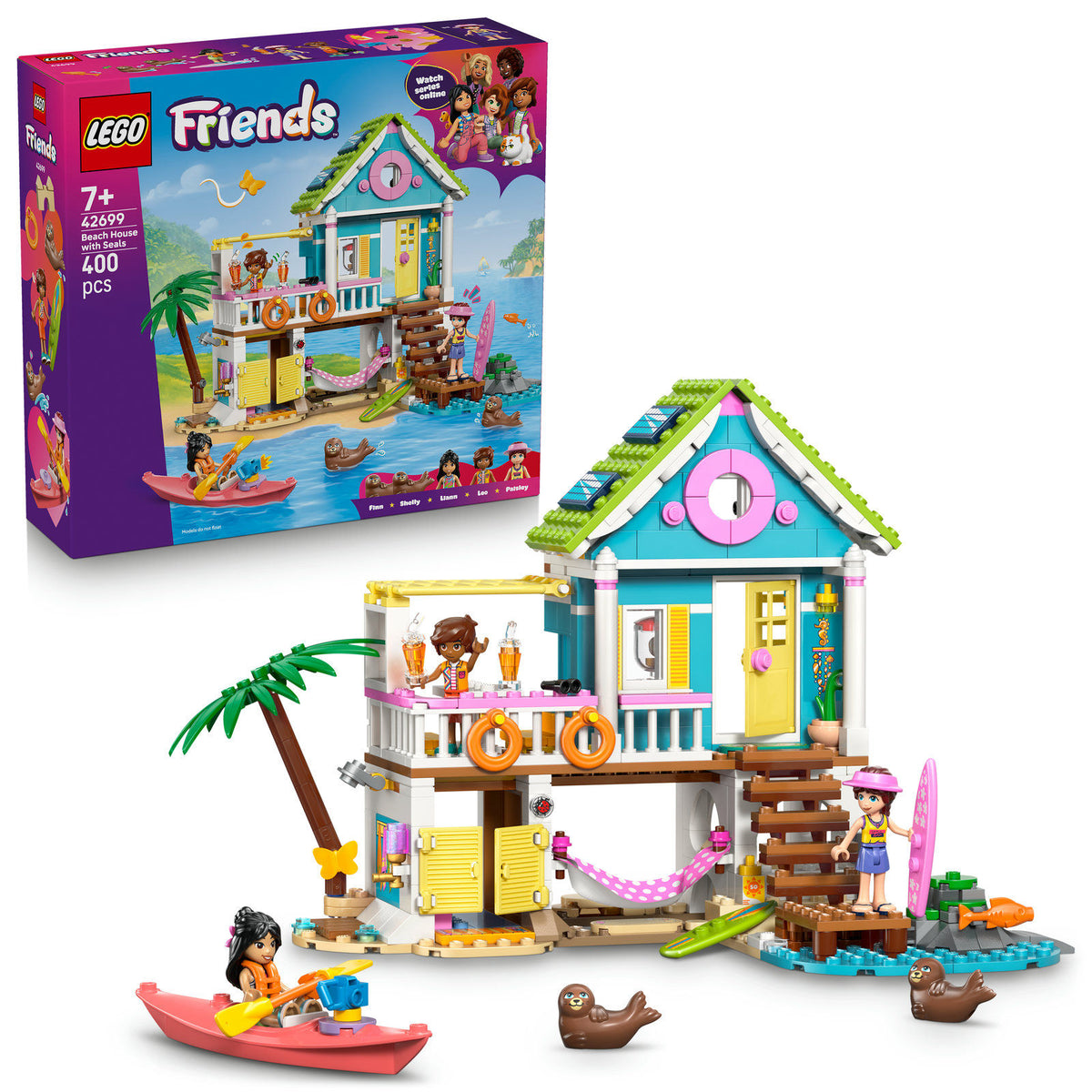 LEGO Friends Beach House with Seals 42699 Building Toy Set, 400 Pieces