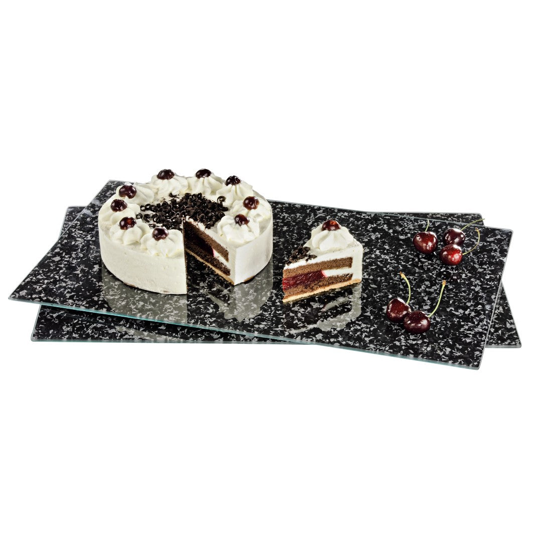 XAVAX 111020 Hob cover plate, pack of 2, "Granite" design, 52 cm x 30 cm