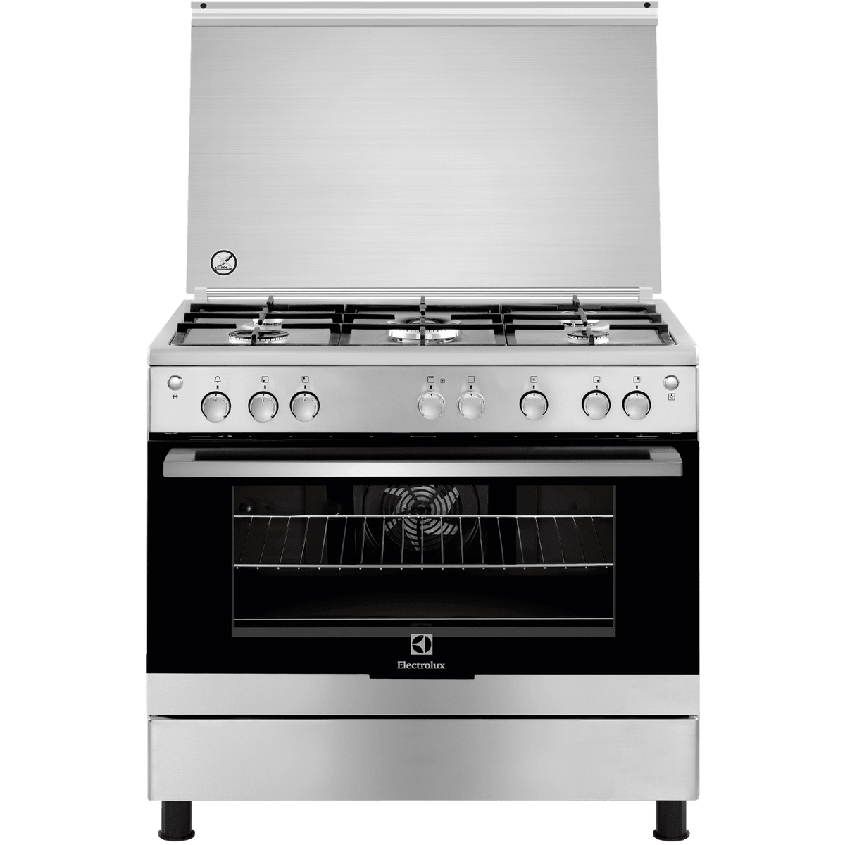 Electrolux EKK925AOOX 5-Burner Gas Cooker with Multifunction Electric Oven & Rotisserie, Stainless Steel, 90cm