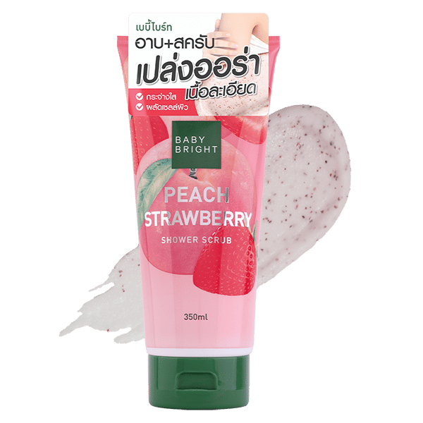 PEACH STRAWBERRY SHOWER SCRUB 350ML BABY BRIGHT (B)
