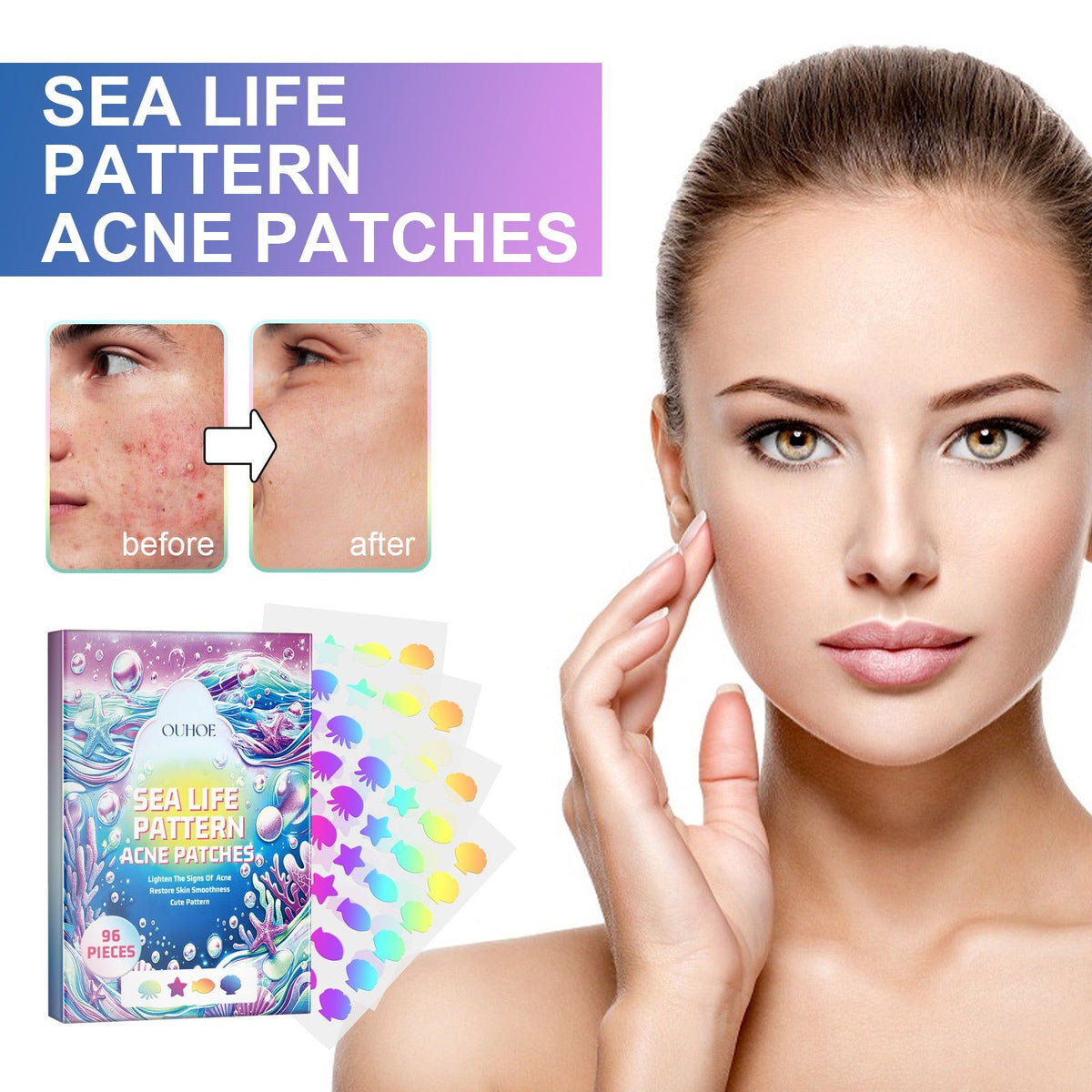 Reduce Acne Fast, Cute Color Pimple Patches, Clear Skin, Blemish Concealer ,96pcs