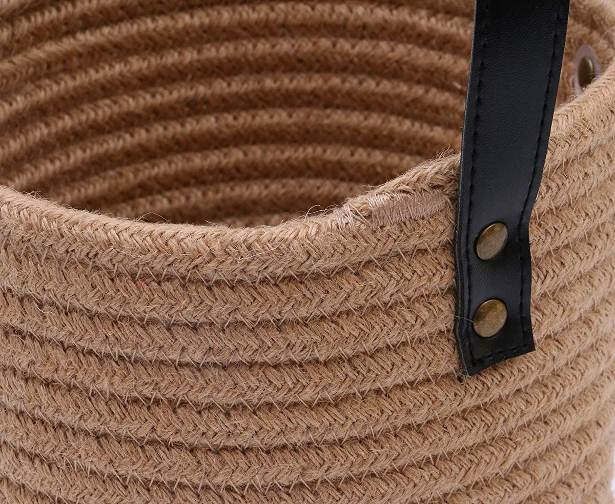 Set of 2 Jute Wall Hanging Storage Small Baskets For Plantation
