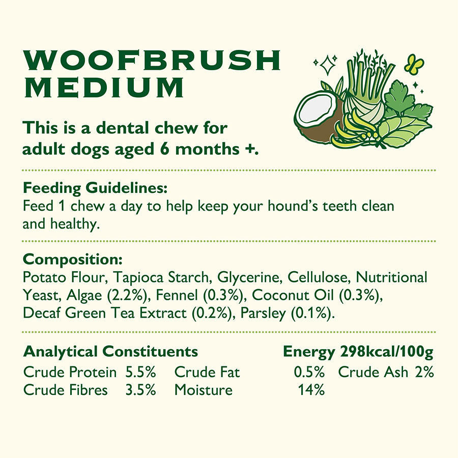 Lily's Kitchen Woofbrush Dental Dog Chews Bulk Pack- Medium
