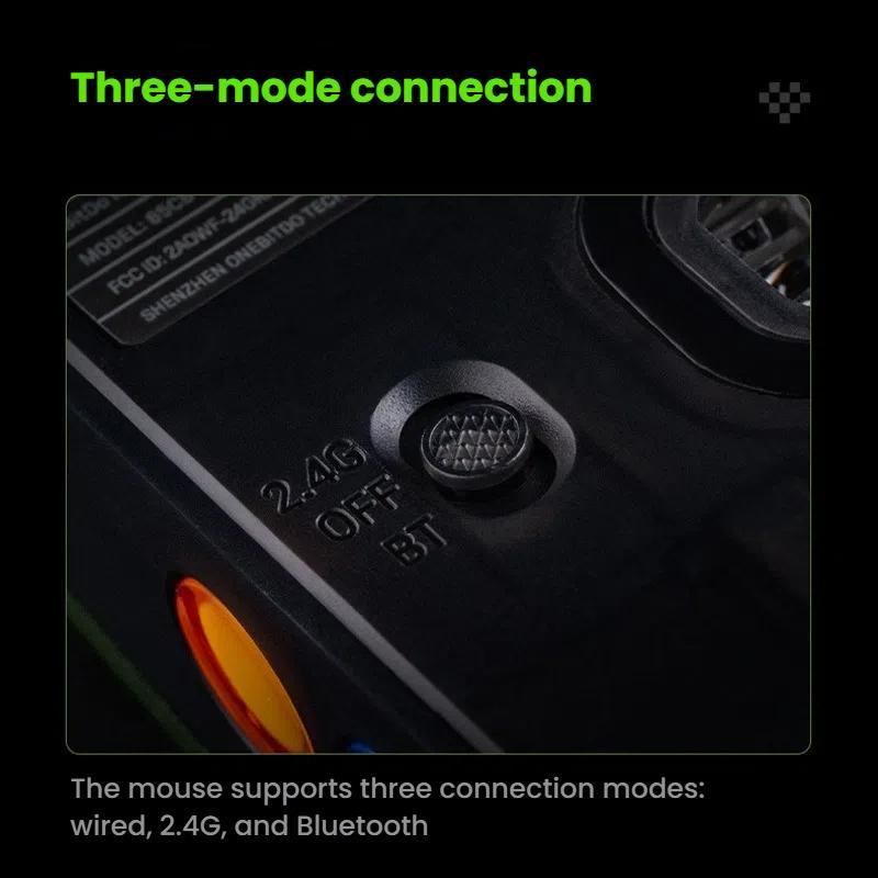 8BitDo Retro R8 Wireless Mouse With Charging Base Green Translucent Mouse
