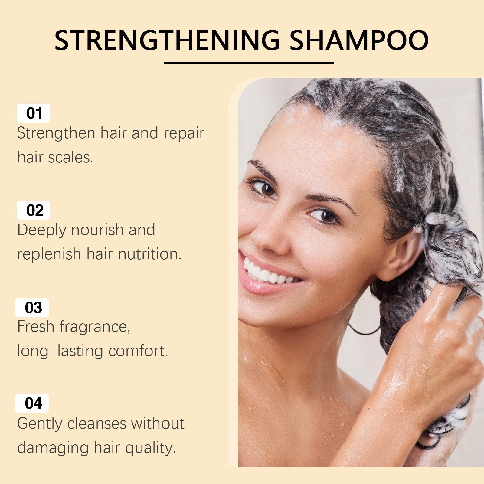 Amino Acid Hair Care Shampoo, Moisturizing, Strengthening, Silky Hair, Refreshing Fragrance ,237ml