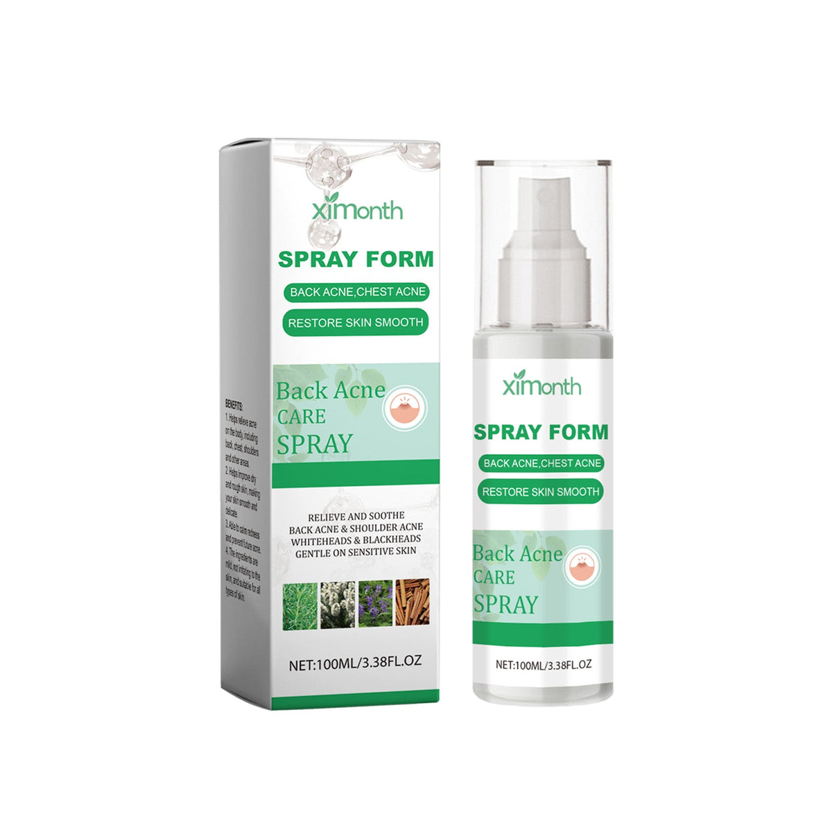 Salicylic Acid Body Herbal Spray, Acne & Skin Hydrating, Refreshing, Soothing, Natural Skincare ,100ml