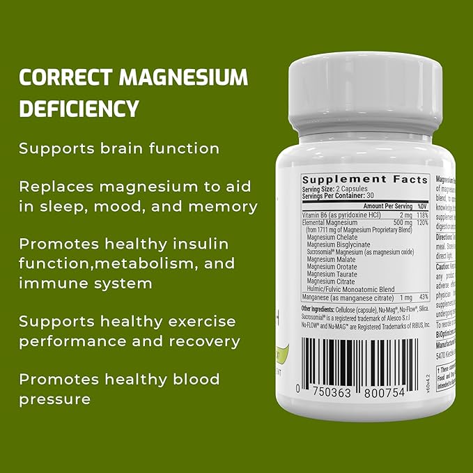 BiOptimizers Magnesium Breakthrough Supplement 4.0 (60 Capsules)