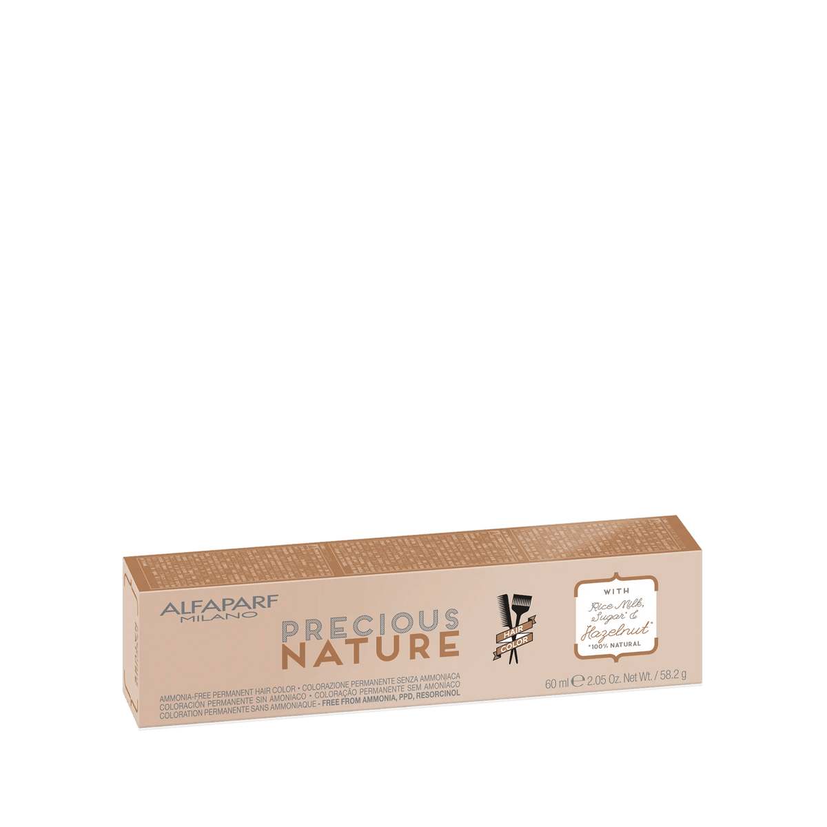 Alfaparf Precious Nature Permanent cosmetic color free from ammonia, PPD and resorcinol - Cool Browns - 7.1 Medium Ash Blonde