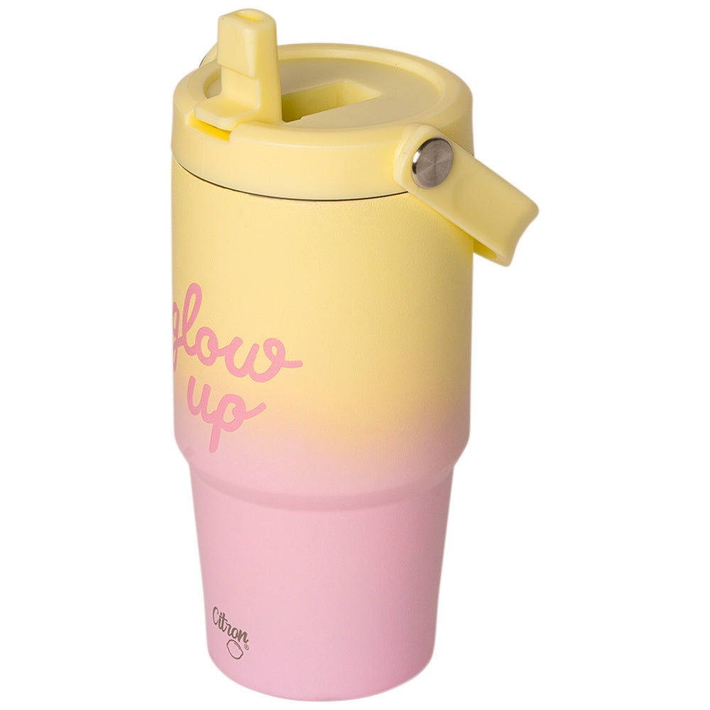 Citron Insulated Tumbler with Handle 600ml – Pink Yellow Glowup