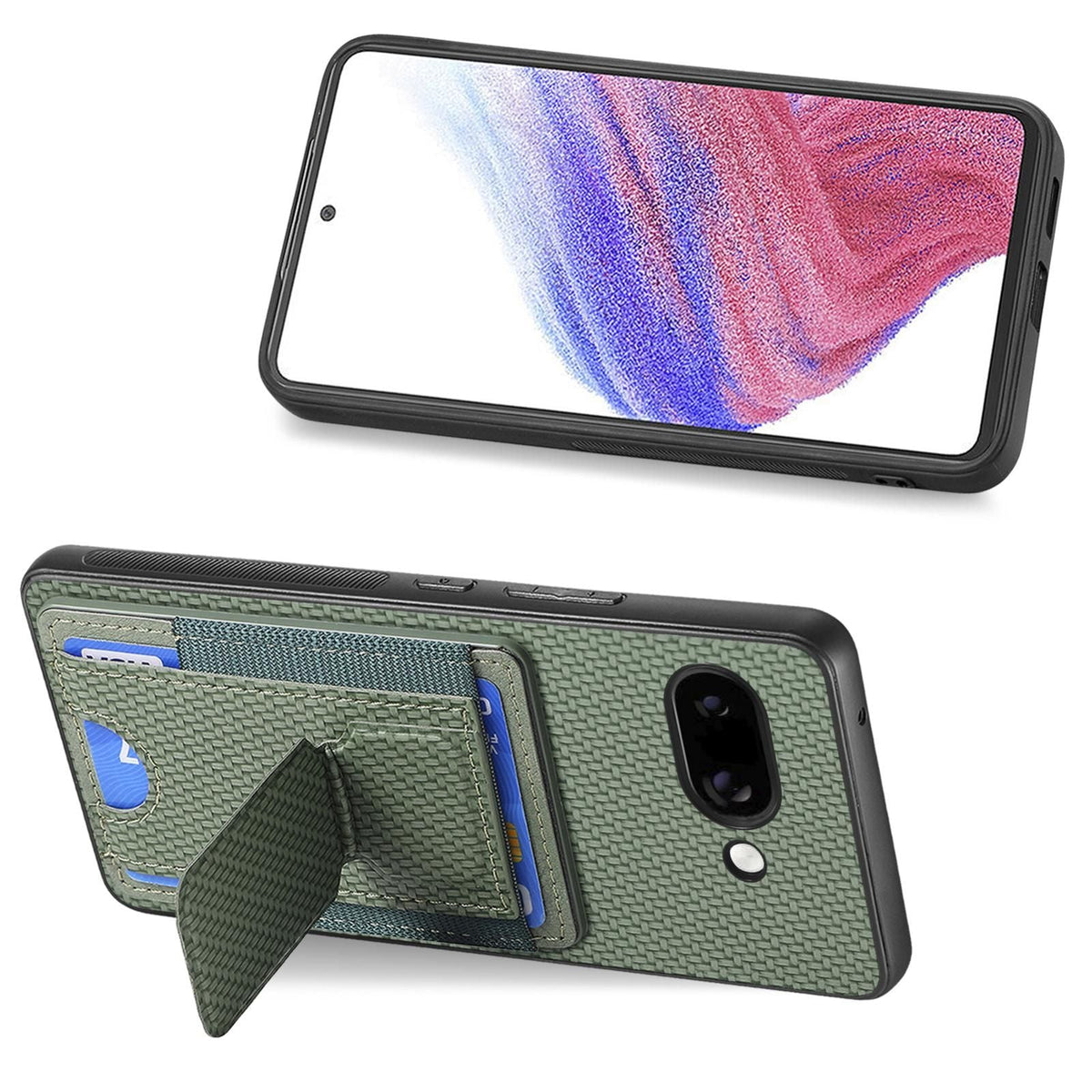 Carbon Fiber Stand Case For Google Pixel 9a