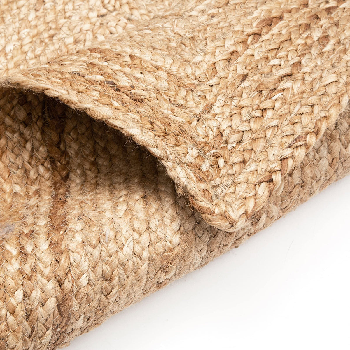 Jute Area Natural Hand Made Braided Reversible Rug 2x3