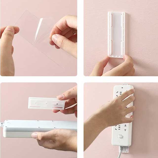 Wall-Mounted Plug Fixer – Secure and Organized Electrical Outlet Holder for Cables & Plugs