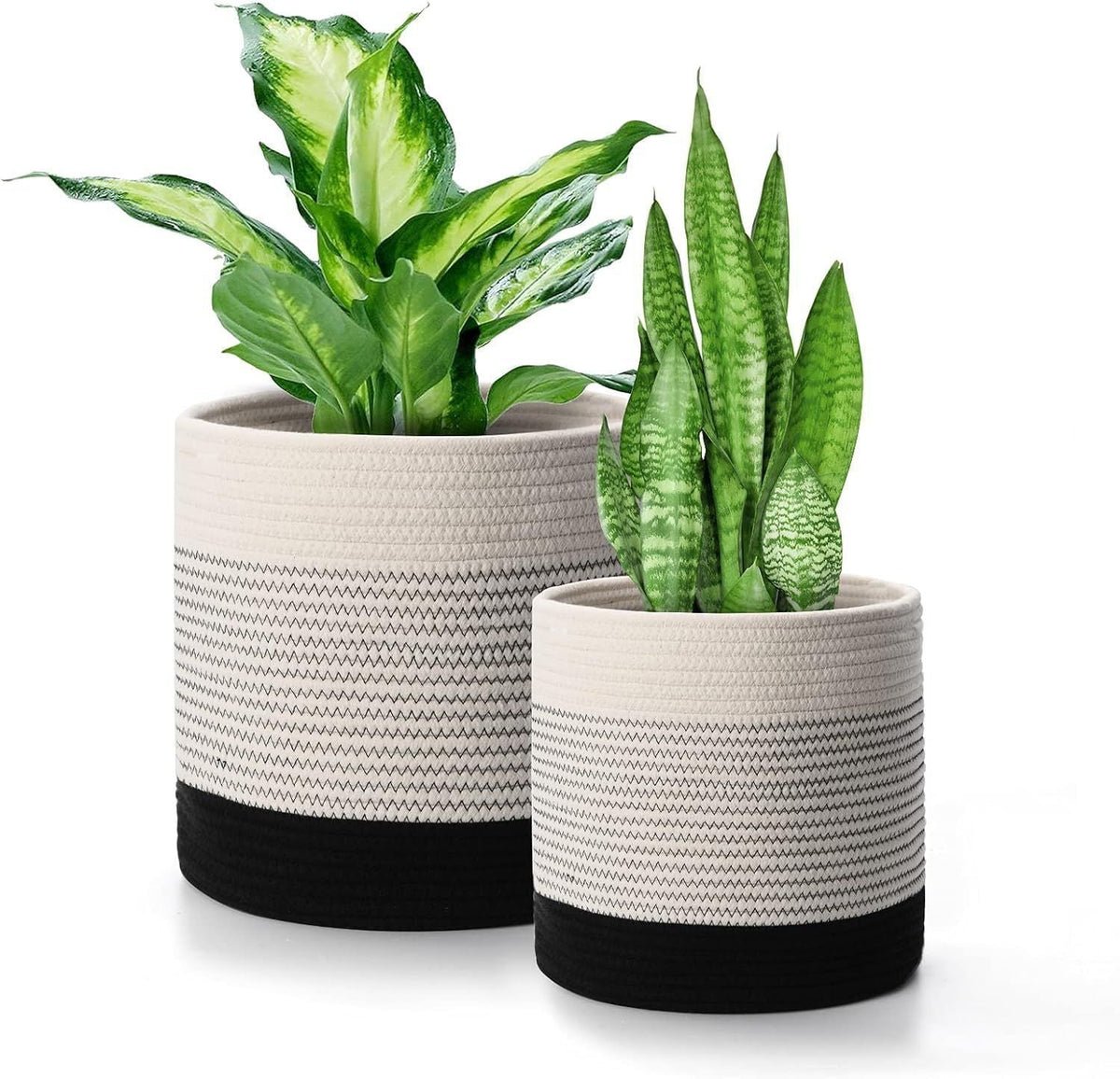 Mini Woven Jute Cotton Rope Plant Storage Basket for Home