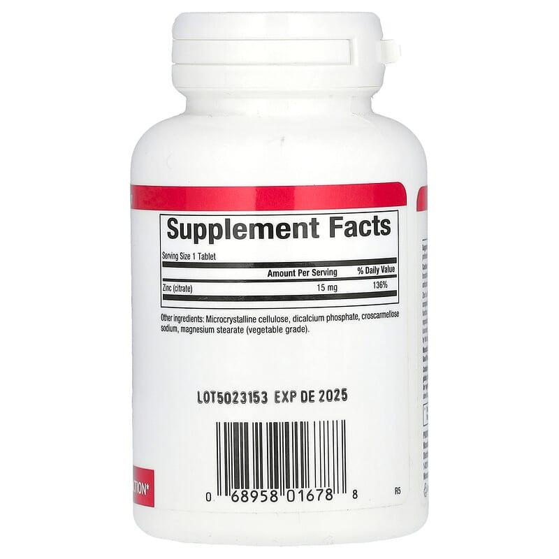 Natural Factors Zinc Citrate 15mg (90 Tablets)