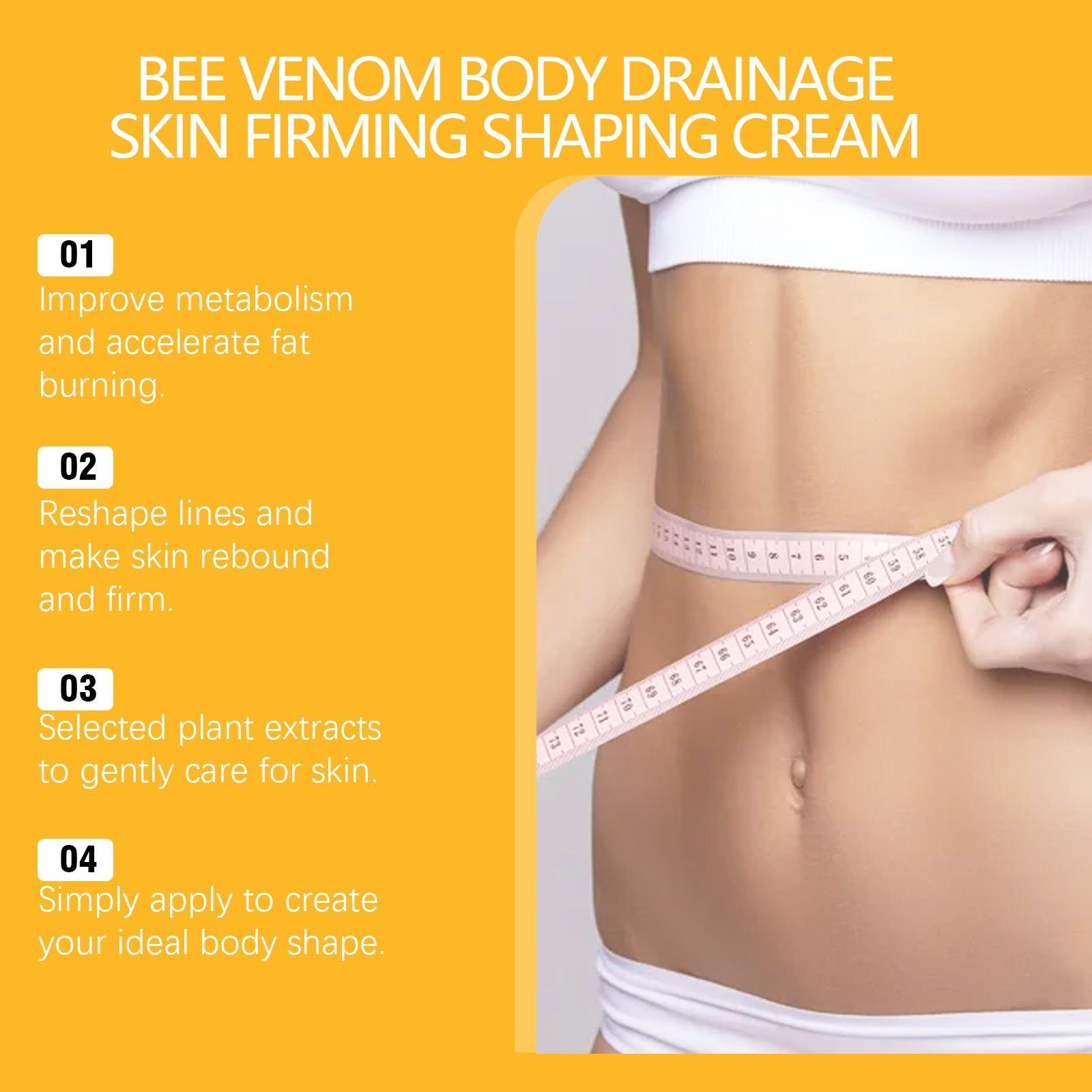 Bee Venom Slimming Cream, Body Shaping, Fat Burner, Lymphatic Drainage, Fast Results ,50g