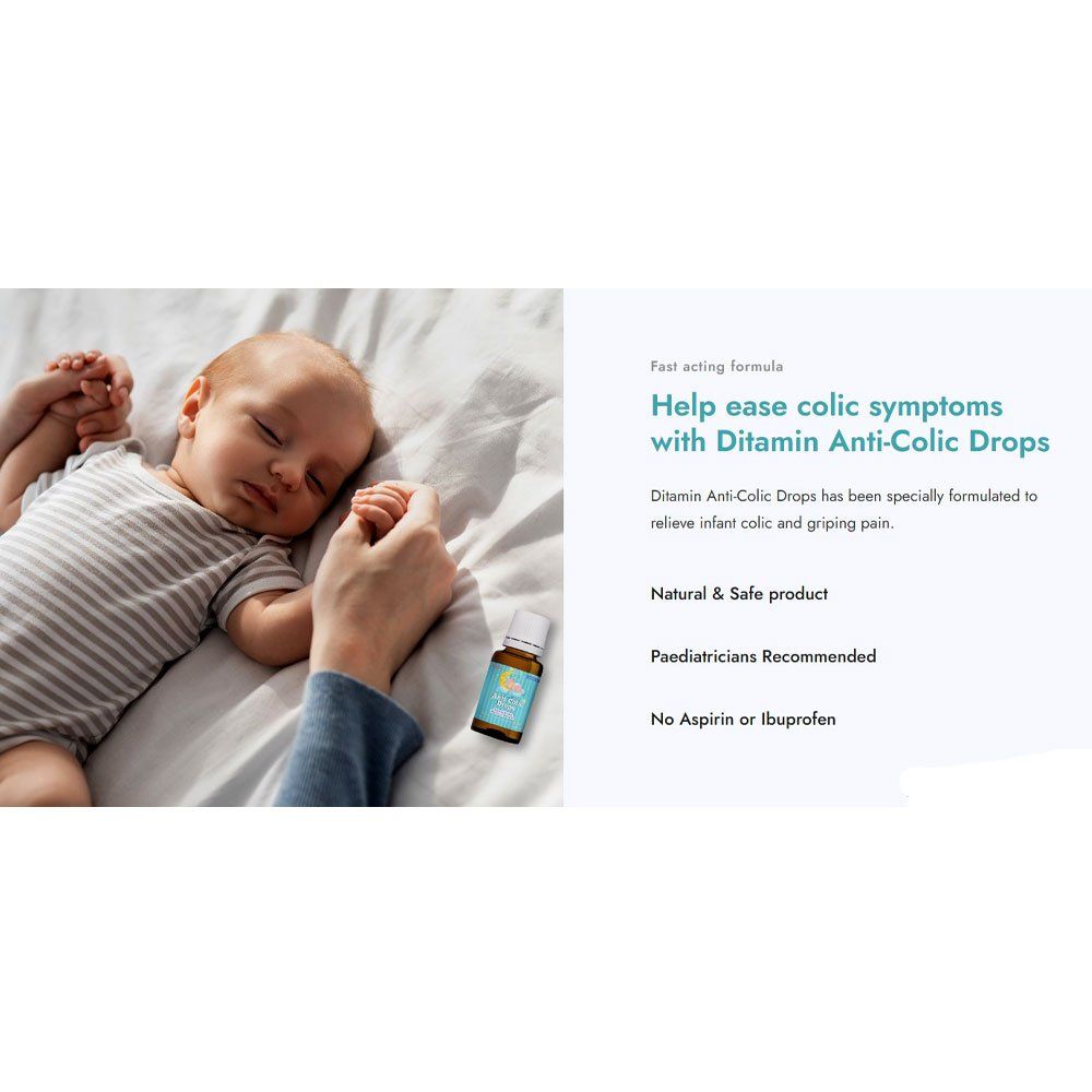 Ditamin Anti-Colic Infants Drops With Natural &amp; Safe For Gas Relief- 0M+ 10ml