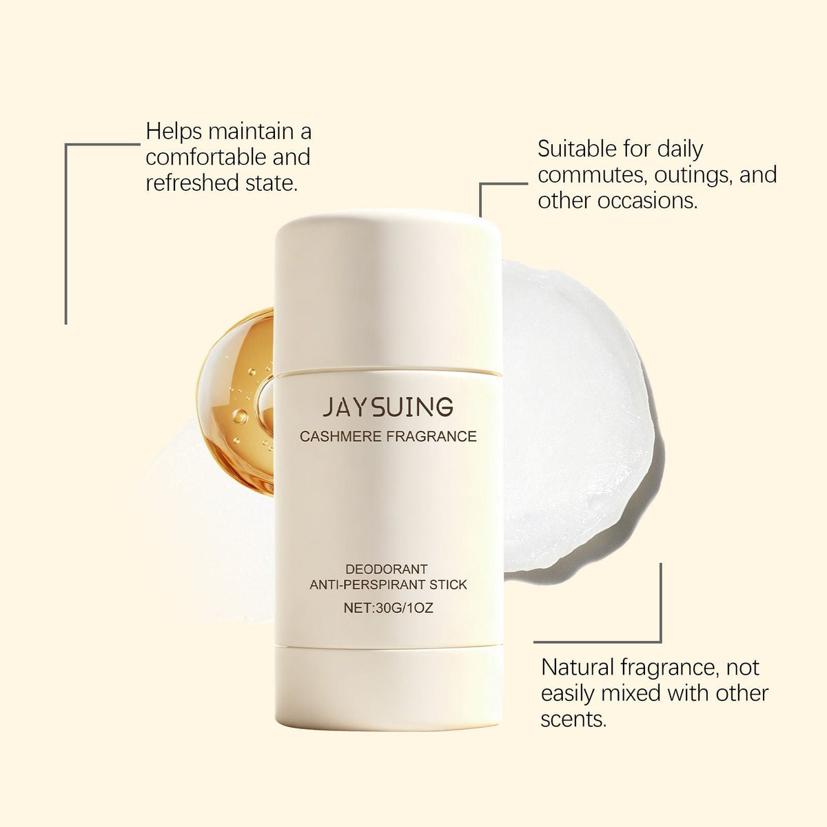 30g Cashmere Deodorant Stick with Soft and Long Lasting