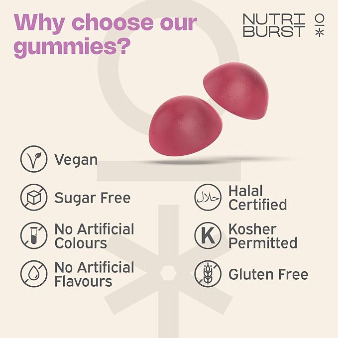 Nutriburst Zen Flo Raspberry 60 Gummies