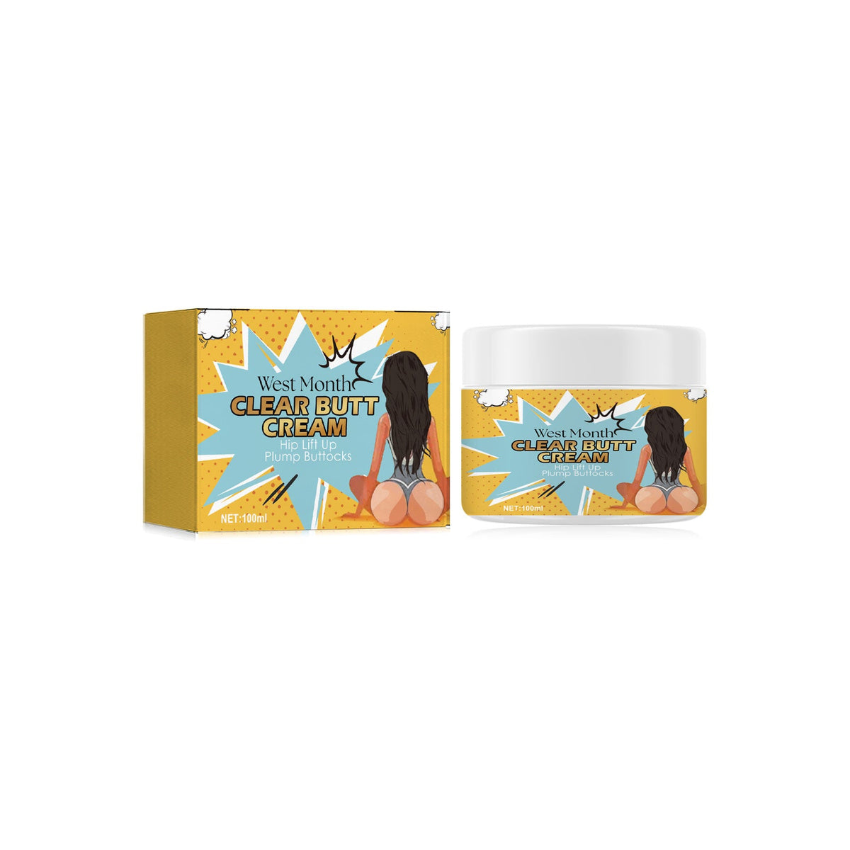 Get a Nice Ass with Clear Butt Cream, Firming, Volumizing, and Cellulite Removal ,100ml