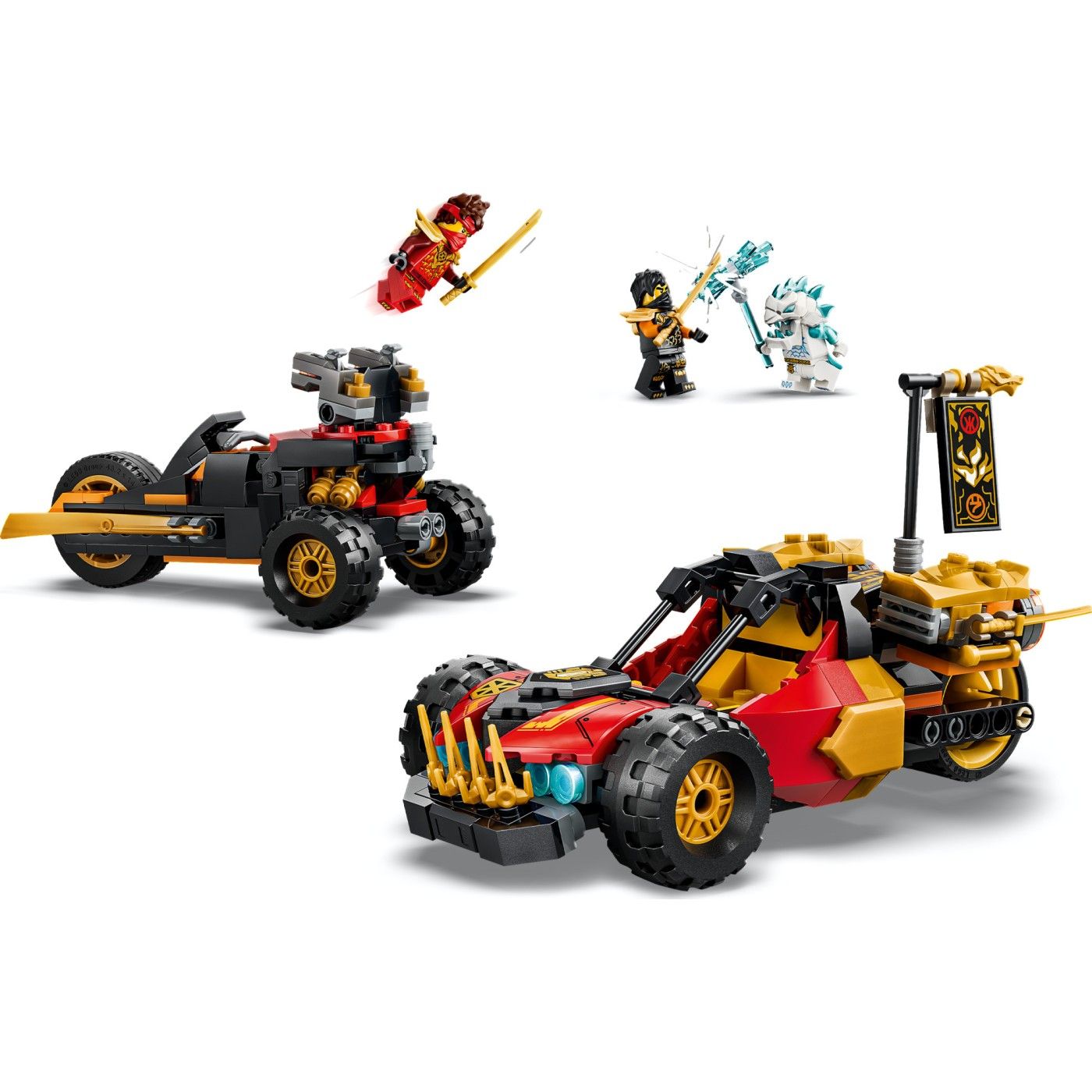 LEGO NINJAGO Kai and Cole's Combi Vehicles Building Set, 394 Pieces, Age 7+ Years