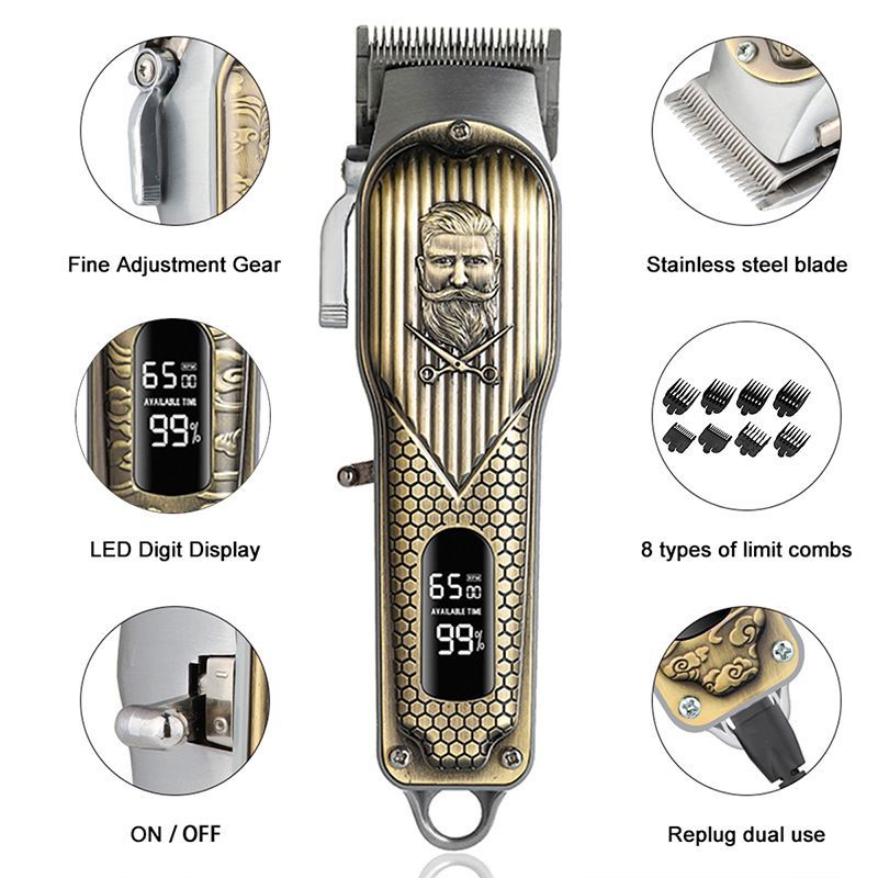 Cordless Electric Hair Clipper for Home and Salon