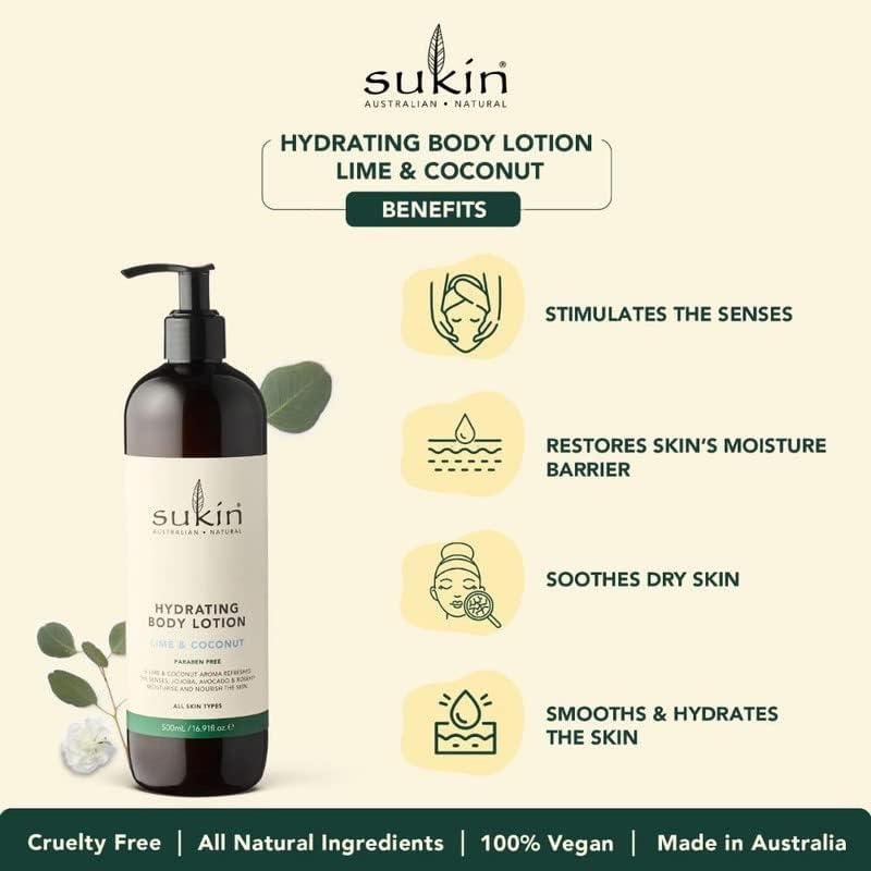 Sukin Hydrating Body Lotion, Lime & Coconut, 500 Ml