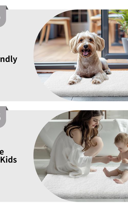 AIESY® Non Slip Fluffy Long Runner Washable Plush Luxury Bath Mat