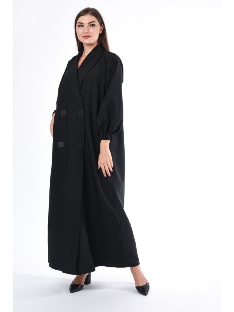 MOiSTREET Black Coat Style Abaya