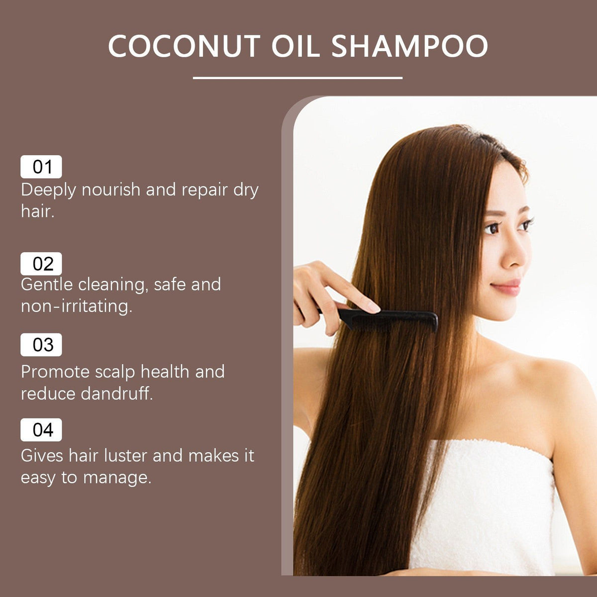 Coconut Oil Shampoo for Hair Care, Scalp Relief, Nourishing, Gentle, All Hair Types ,100ml