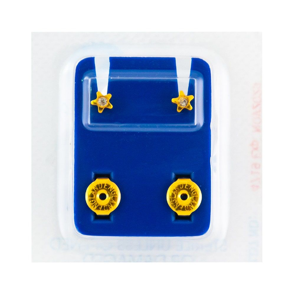 Caflon Singles Shapes, Star Crystal With Stone Gold Plated Earring