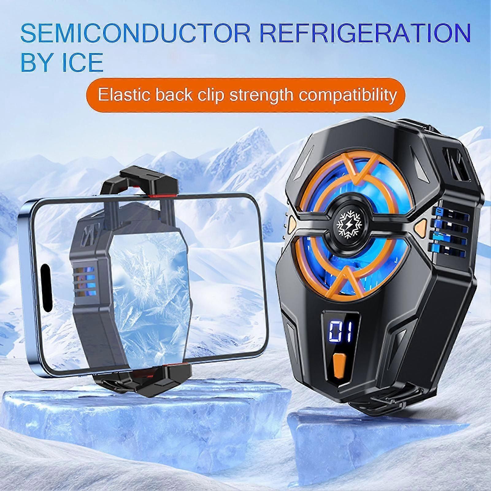 Mobile Phone Cooler Fan with 3-Speed Adjustable RGB Light - Semiconductor Radiator for Gaming Phones Low Noise Design