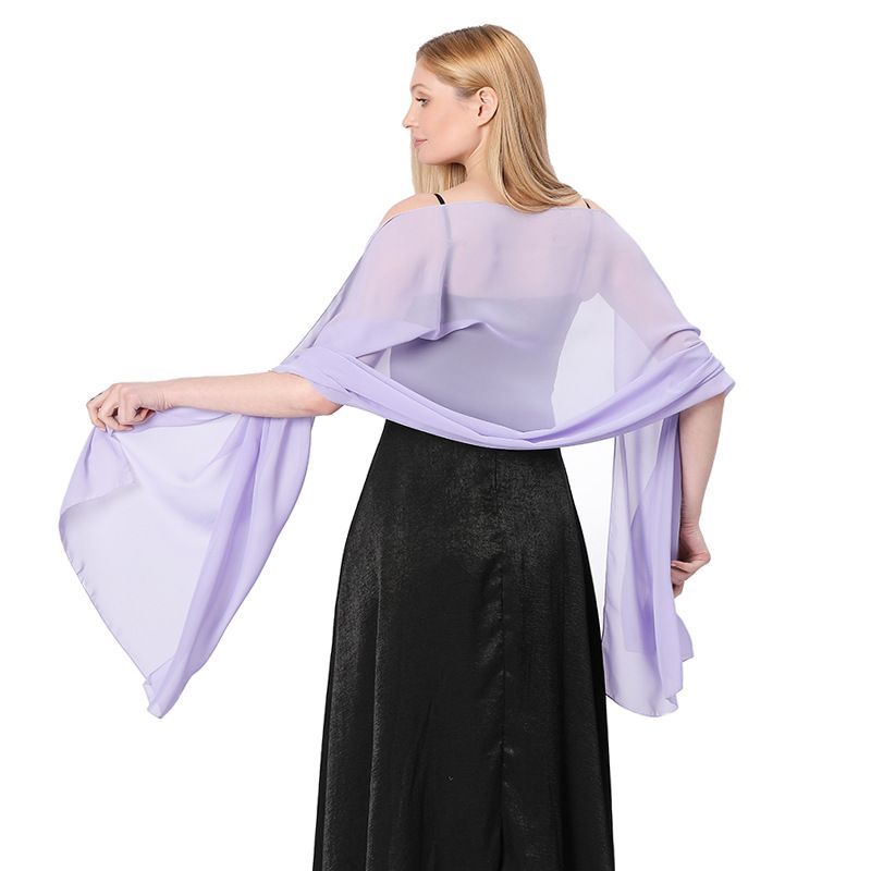Dark Green Chiffon Shawl Wrap for Women Wedding Evening