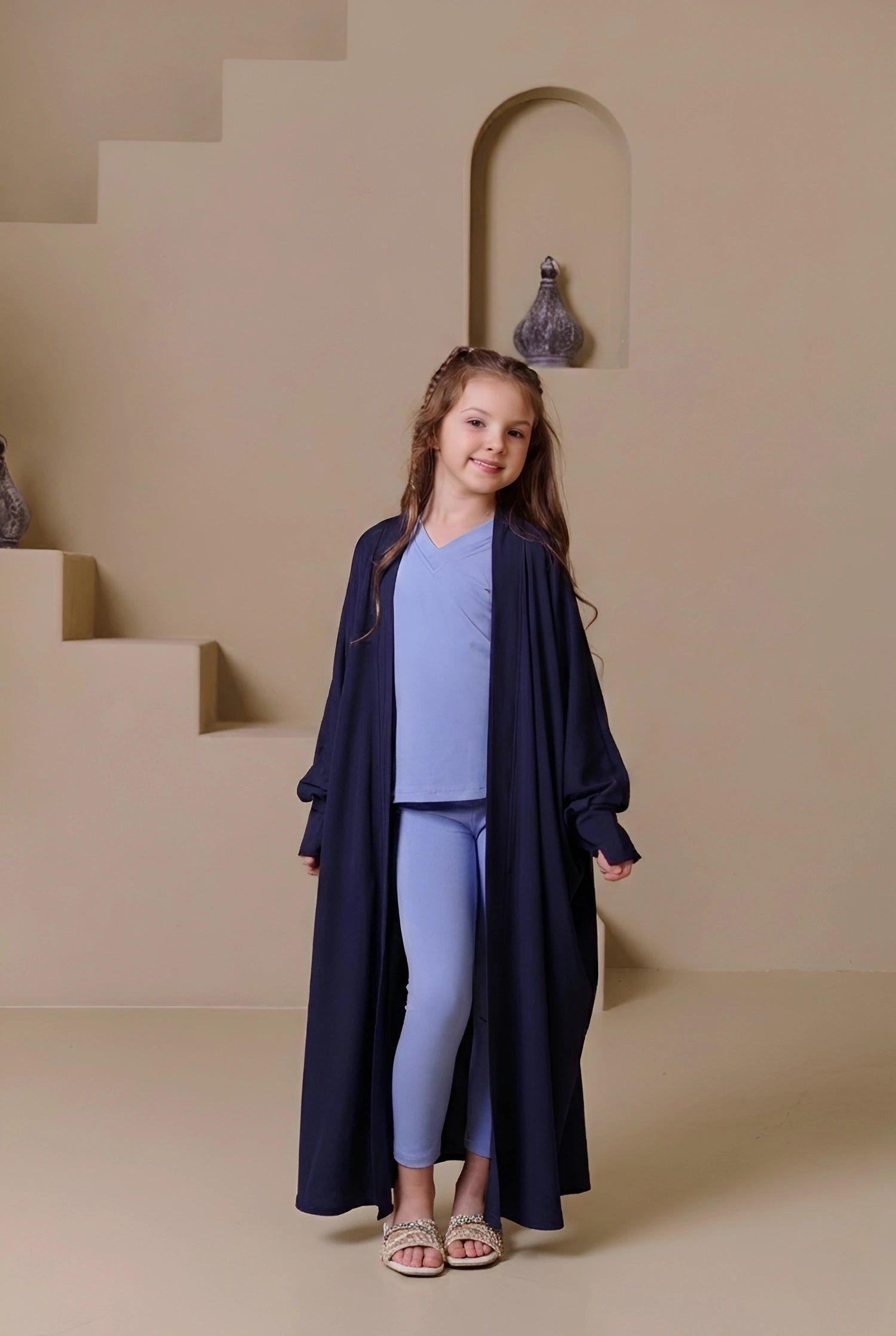 MULU Classic Kids Abaya - Navy Blue