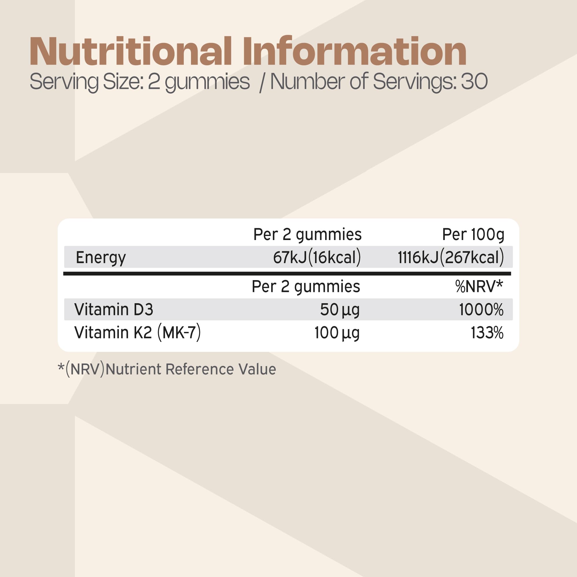 Nutriburst Vitamin D3 + K2 Lemon 60 Gummies