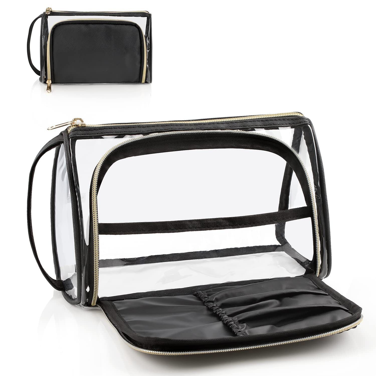 Large Clear Travel Makeup Bag with Handle