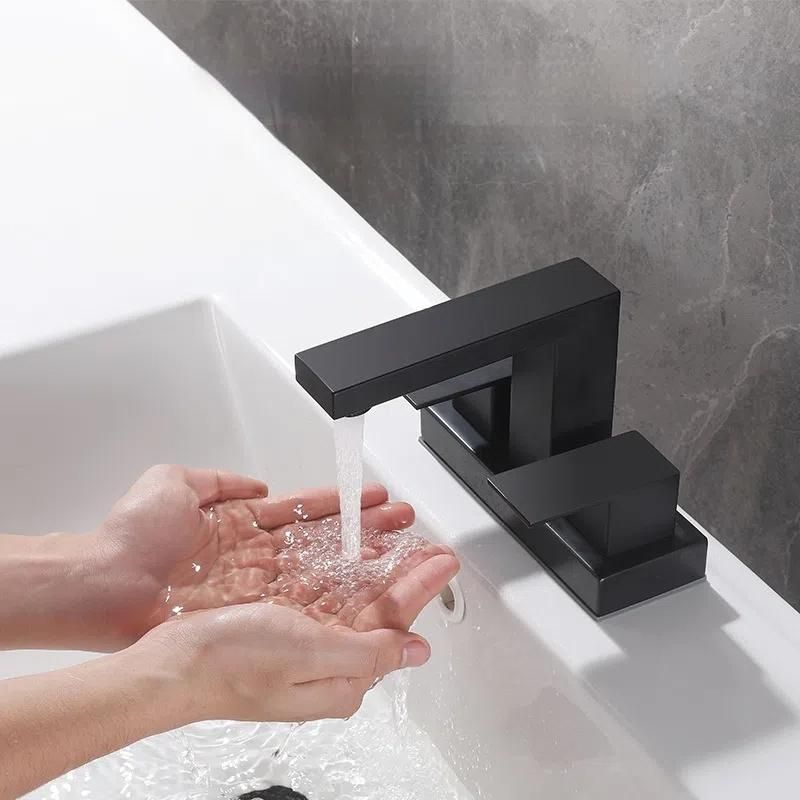 Dual Handle Bathroom Sink Faucet Brushed YH007