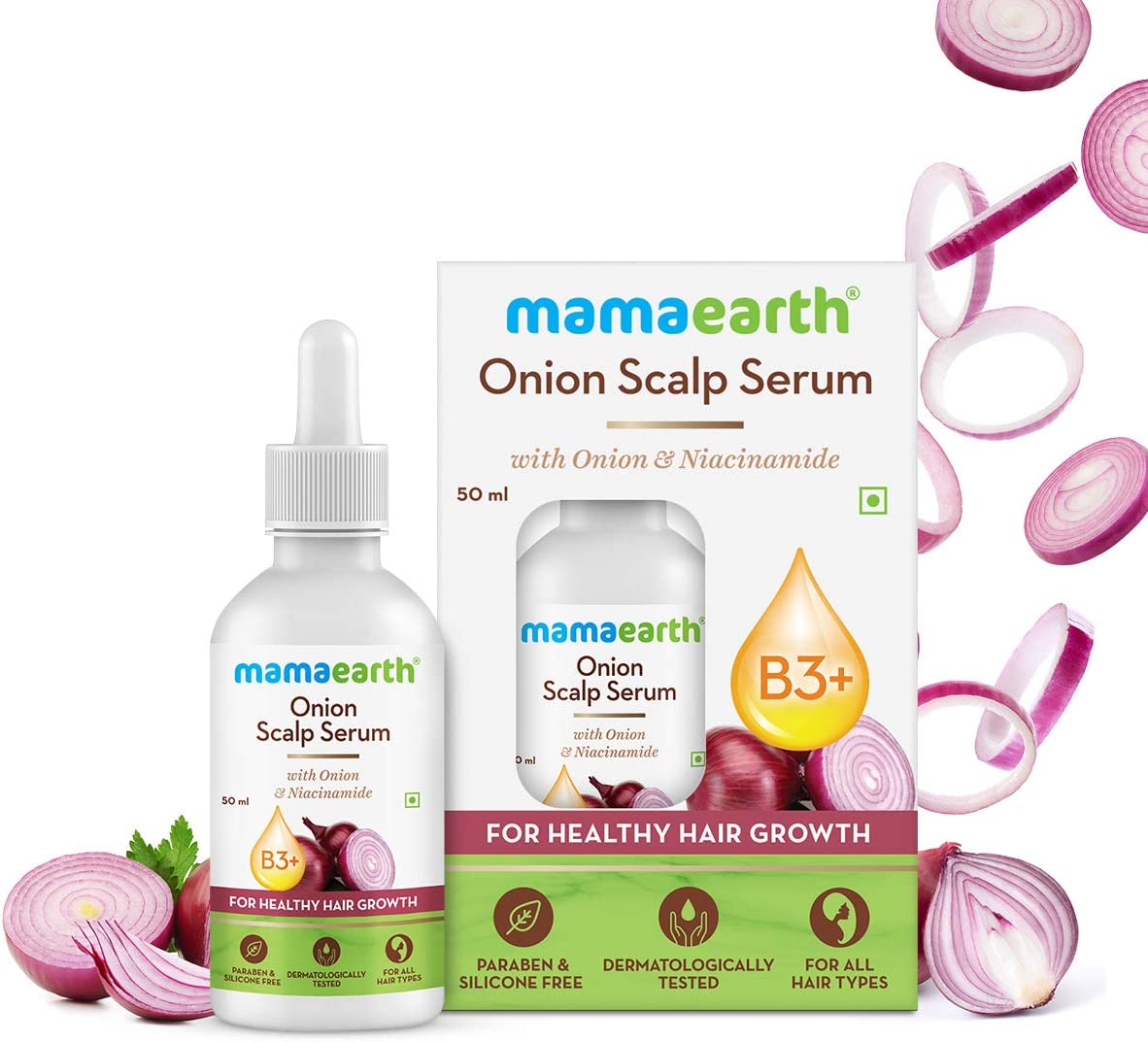 Mamaearth Rice Hair Oil 150ml + Mamaearth Onion Scalp Serum for Healthy Hair Growth – 50 ml