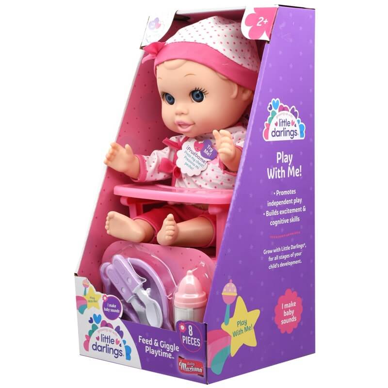 Baby Maziuna Little Darlings Feed & Giggle Playtime Set, 8 Pieces, 2+ years