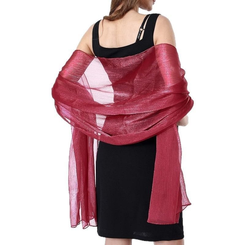 Champagne Sheer Shawl Wrap for Women Evening Dress & Wedding