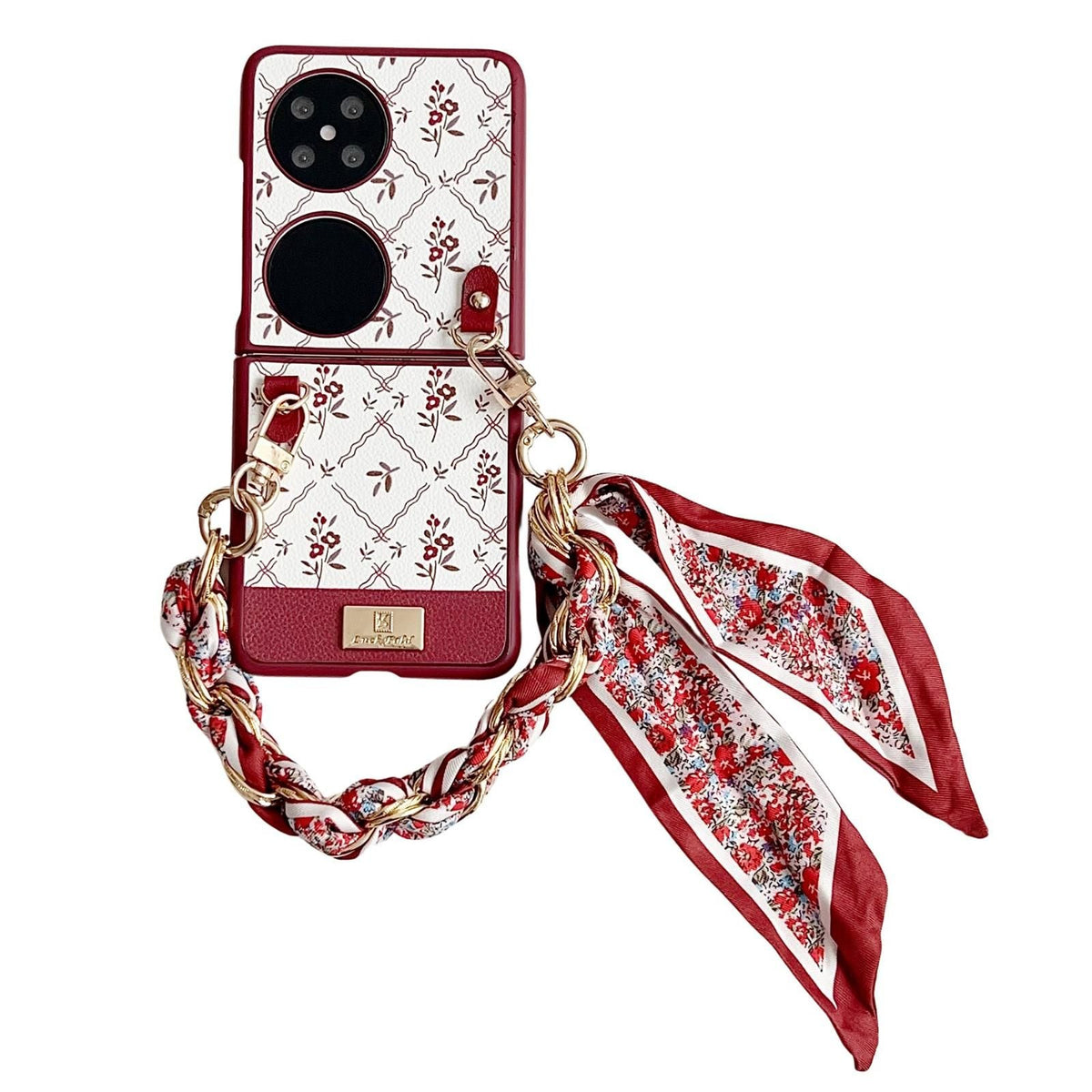 Luck Flower Pattern Strap Case For Huawei Pocket 2