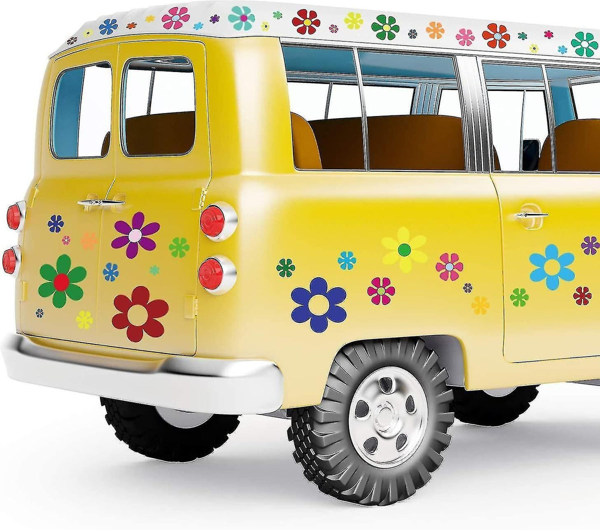 Retro Flower Stickers Hippie Theme Vinyl Decorative Wall Decals
