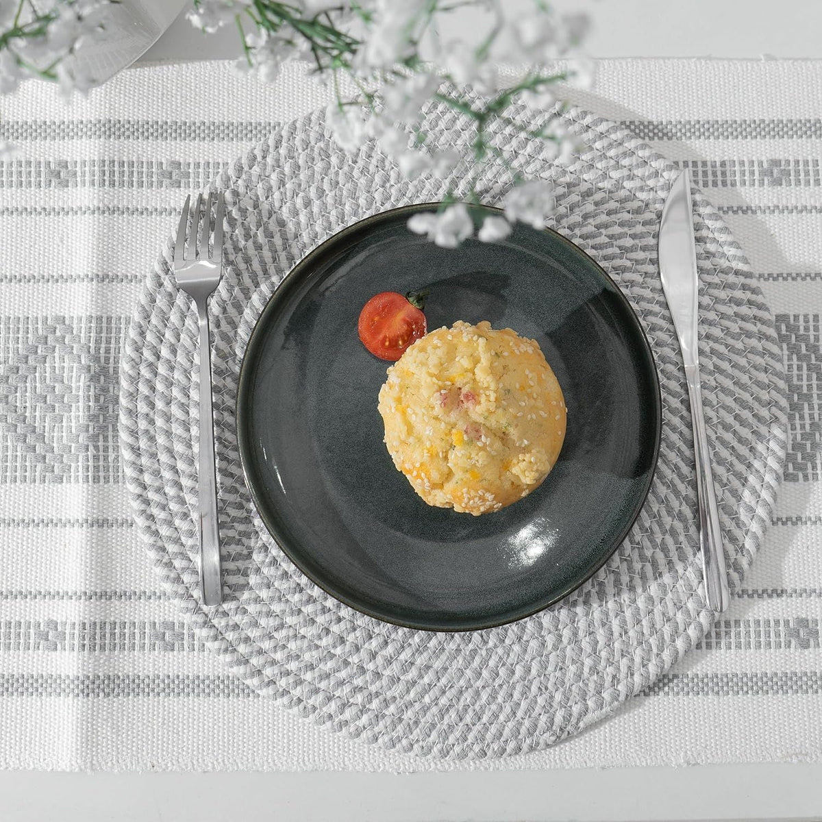 AIESY® Beautiful Woven Cotton Rope Round Placemats Set