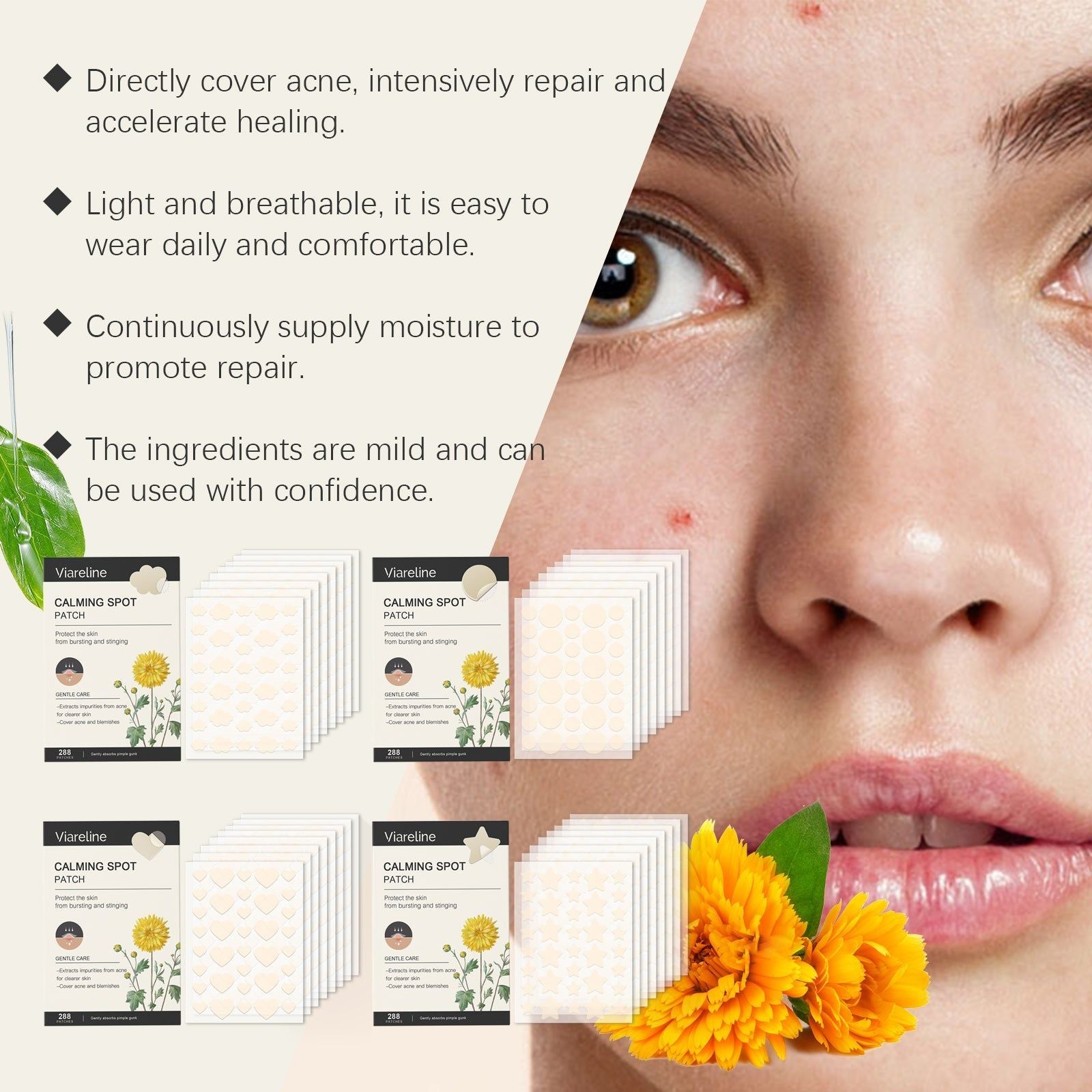 Acne Patch Care Series, Gentle Facial Care, Clear Skin, Fast Acne Repair ,288pcs