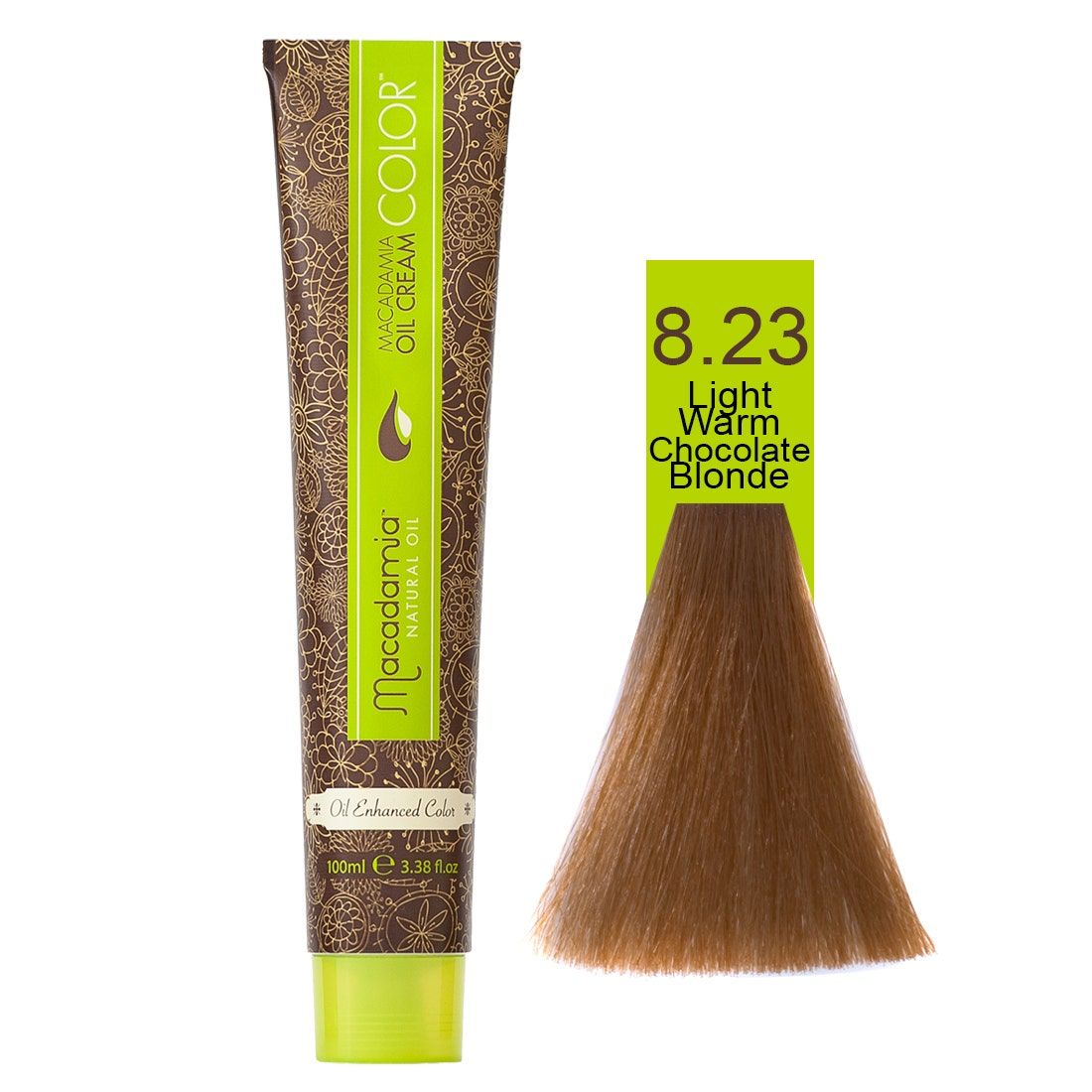 Macadamia Natural Oil Cream Hair Color, 100ml, 8.23 Light Warm Chocolate Blonde