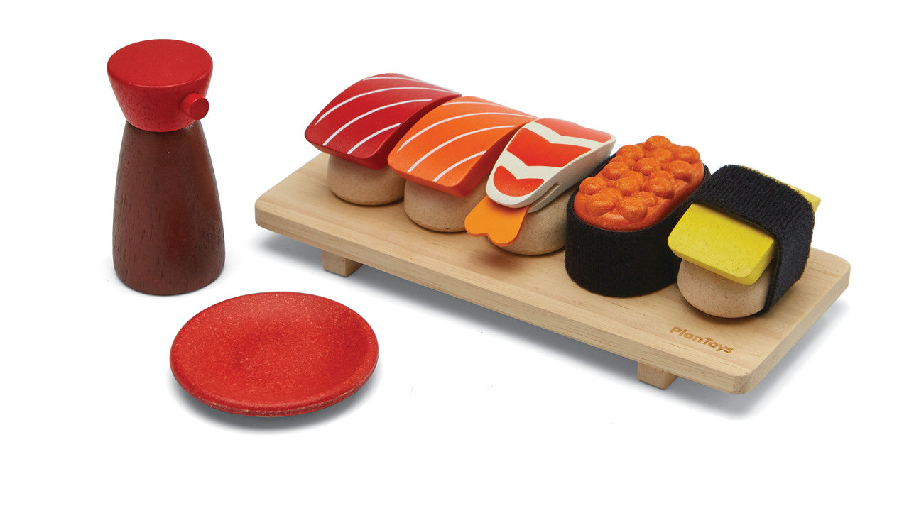 PlanToys Sushi Set — Wooden Pretend Play Food Set