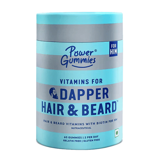 Power Gummies Dapper Hair & Beard Gummies, 60