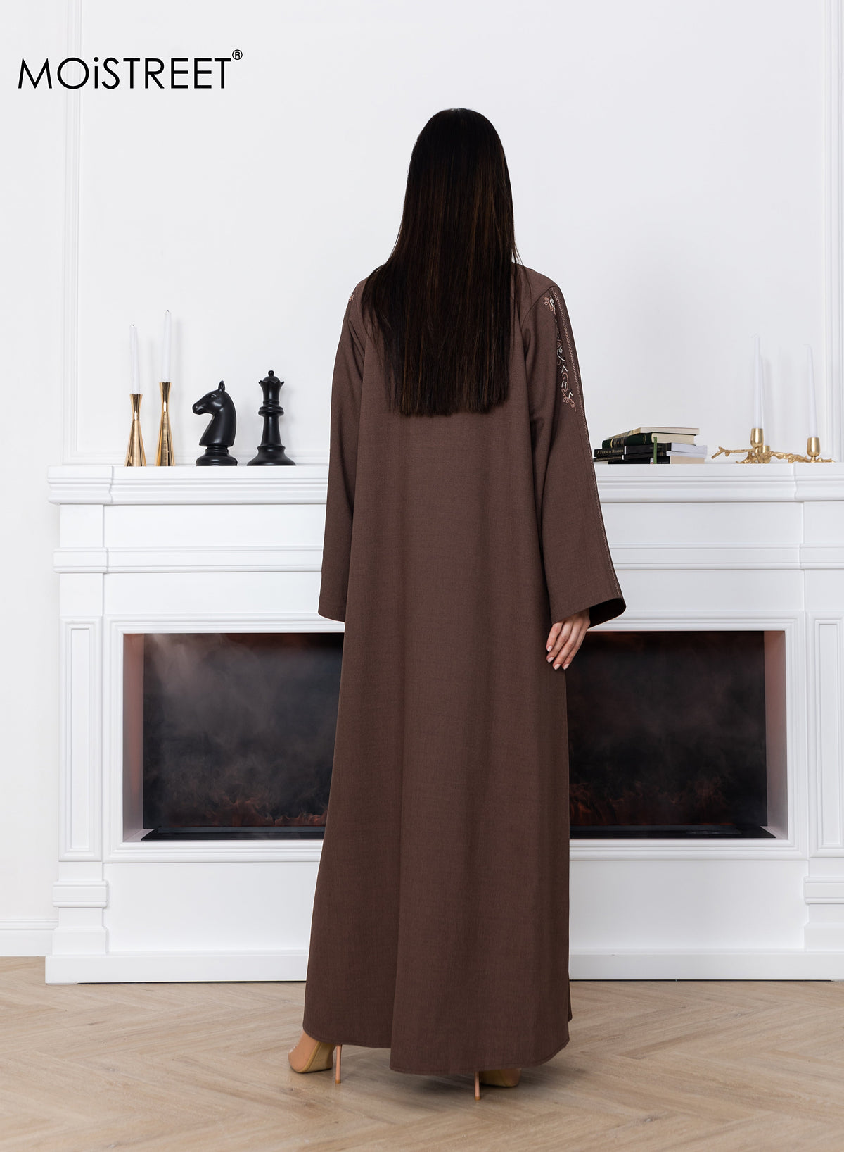 MOiSTREET Melange Embroidery Abaya