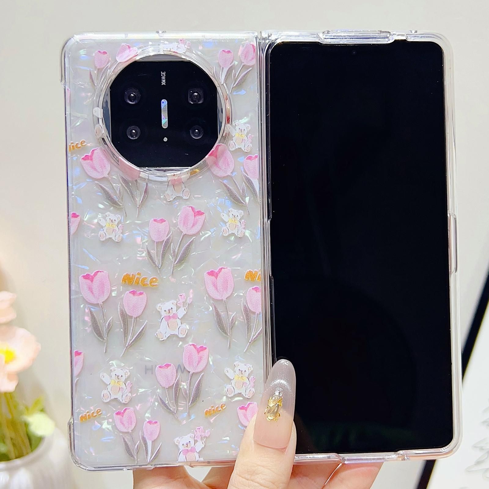 Flower Pattern PC Case For Huawei Mate X3