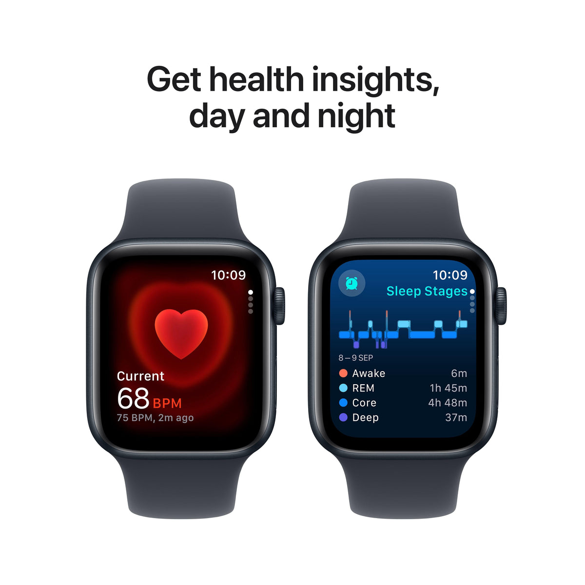 Apple Watch SE 2nd Gen GPS + Cellular, 44mm Midnight Aluminium Case with Midnight Sport Band S/M